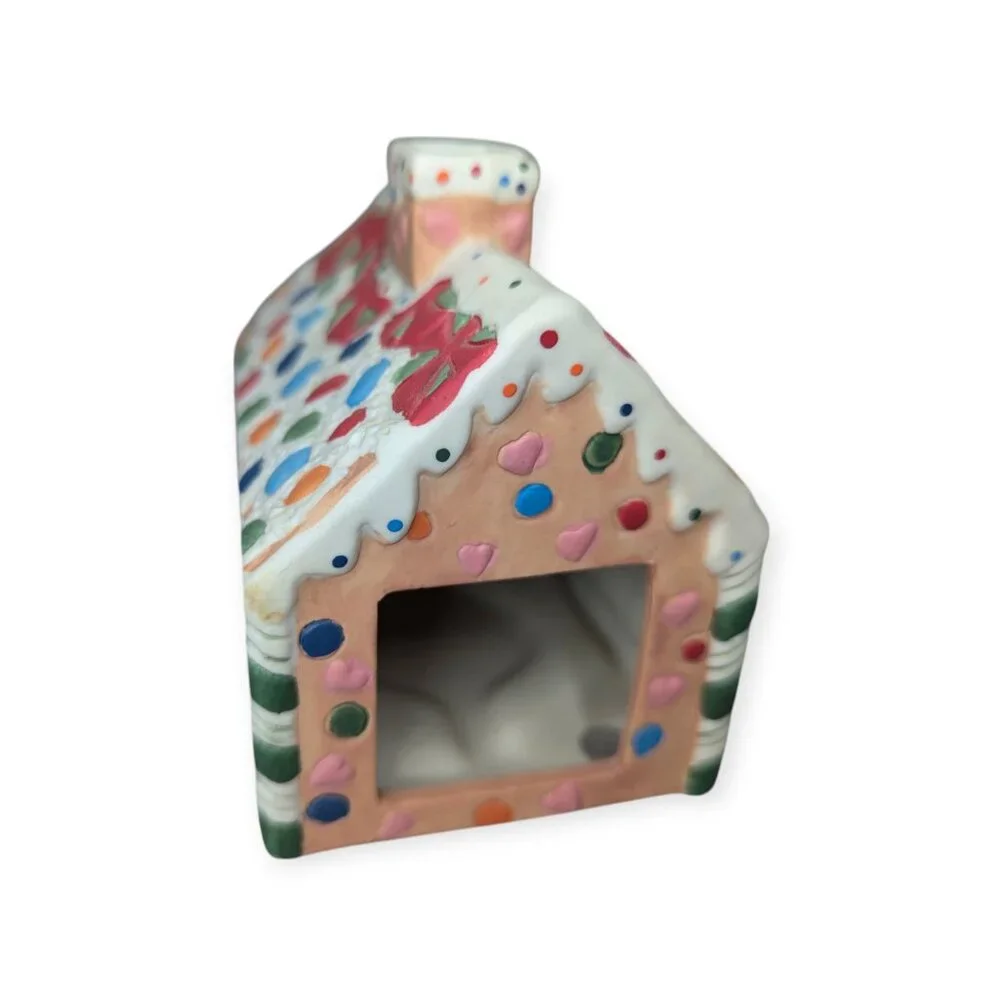 SCC Gingerbread House with Candle Holder Chandelle Porcelain Vintage Christmas